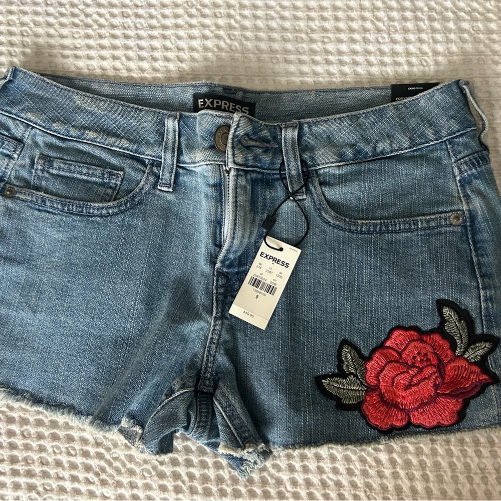 Express Women's Blue Denim Shorts